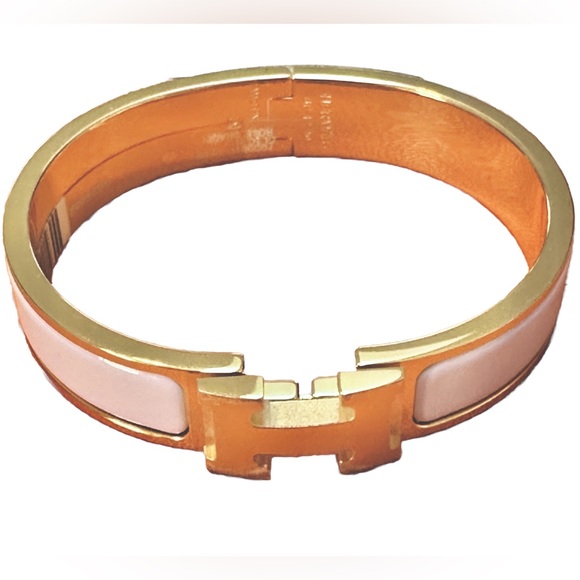 Hermes Jewelry - ❌SOLD ELSEWHERE❌BNIB HERMES CLIC H BRACELET ROSE DRAGEE GOLD PLATED 🦄